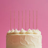 GOLD 20cm FINE SPIRAL Cake Candles (Pkt 16)