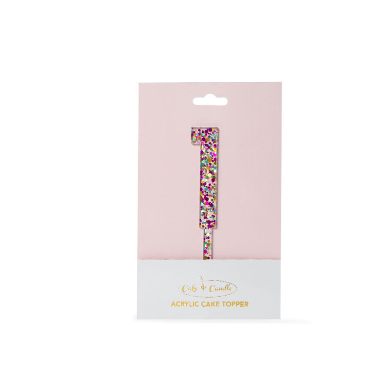 Cake Topper RAINBOW GLITTER 1