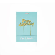 Happy Anniversary Gold Metal Cake Topper