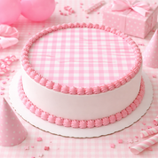 Pink Gingham Edible Image Template