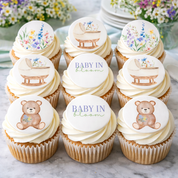 Baby In Bloom Cupcake Edible Image Template
