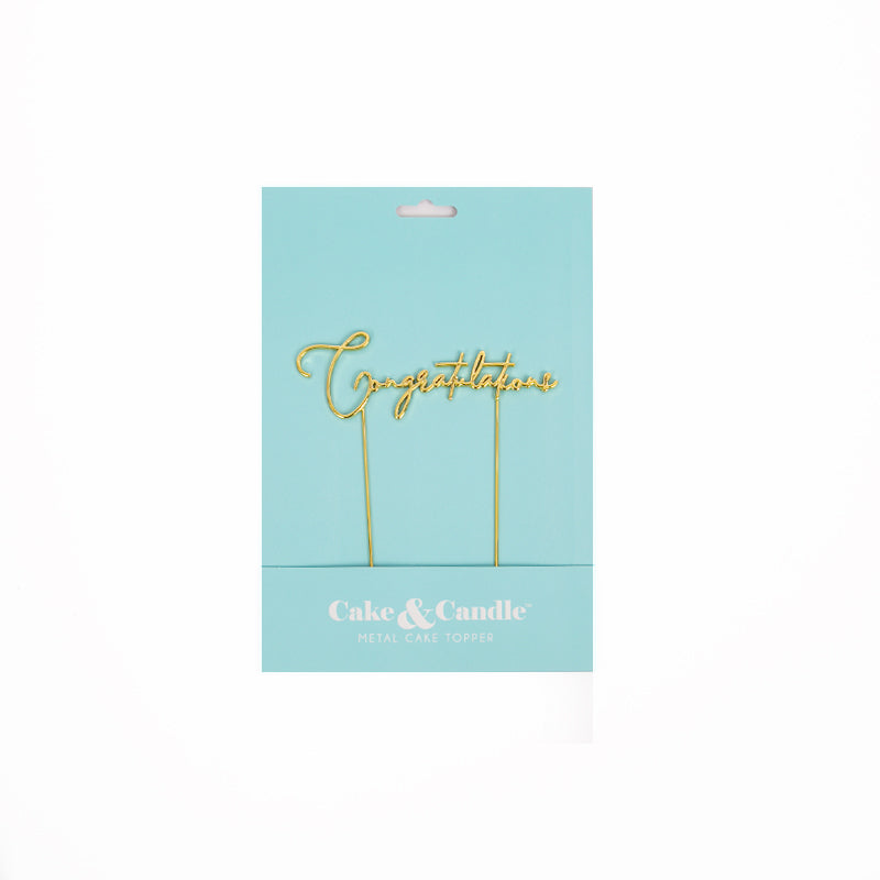 Congratulations Gold Metal Cake Topper