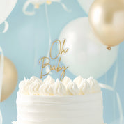 OH BABY GOLD + OPAQUE Layered Cake Topper