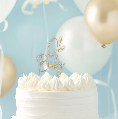 OH BABY GOLD + OPAQUE Layered Cake Topper
