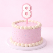 8 Pink+White Layered Acrylic Cake Topper