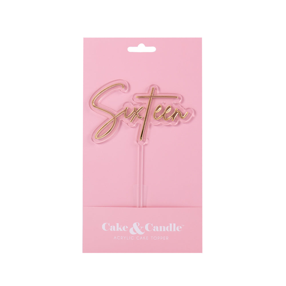 Sixteen Gold + Opaque Layered Cake Topper