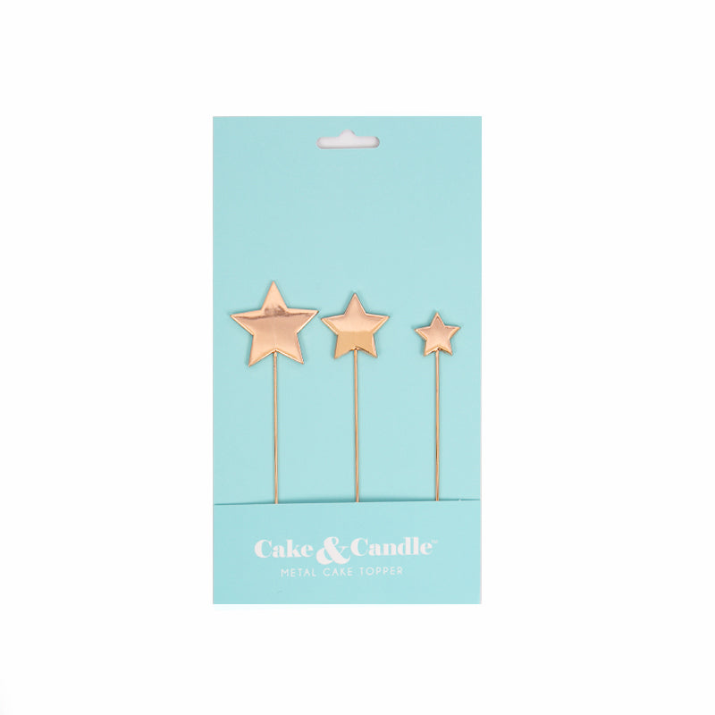Rose Gold Stars Metal Cake Topper
