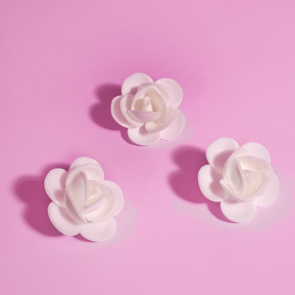 SPRINKS Wafer Decorations WHITE ROSES (6 pieces)