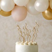 Gold Swirly 13cm Candles 16 Pack
