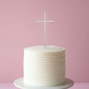 Fine Silver Cross Metal Cake Topper