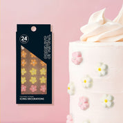 Colourful Flowers Icing Decorations 24 pieces
