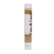 White Gold Dipped 15cm Candles 12 Pack