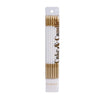 WHITE 15cm GOLD DOUBLE DIPPED Cake Candles (Pkt 12)