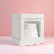 10in X 12in Tall White Scalloped Cake Box