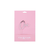 One Silver + Opaque Layered Cake Topper