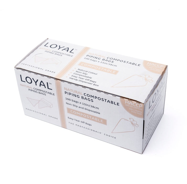 Loyal Compostable Piping Bags Natural 15inch 100 Pack