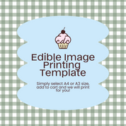 Sage Gingham Edible Image Template
