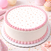Pink Peach Dots Edible Image Template