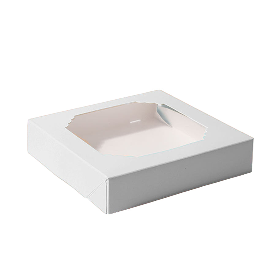 Scalloped Large Treat Box WHITE 5pk