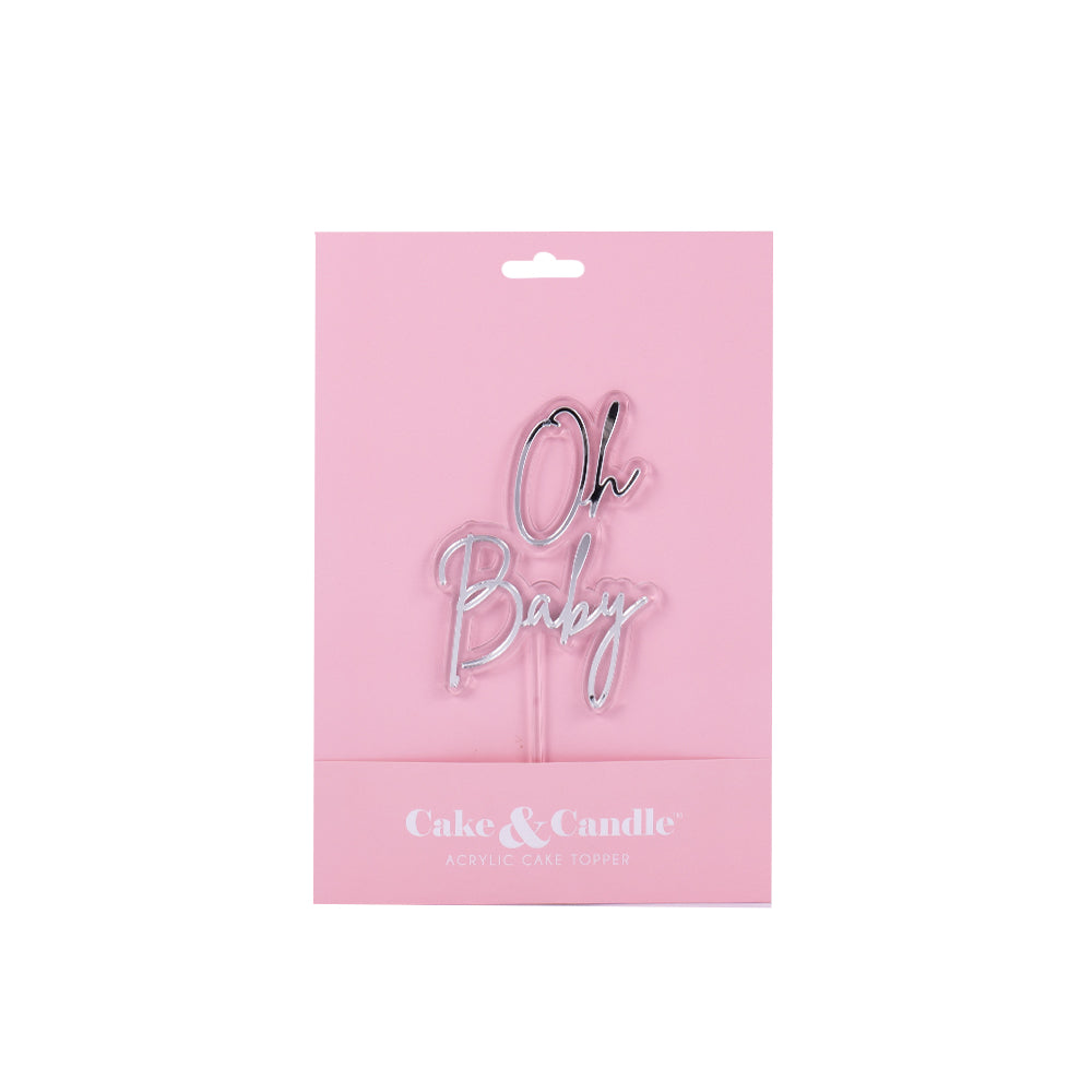 OH BABY SILVER + OPAQUE Layered Cake Topper