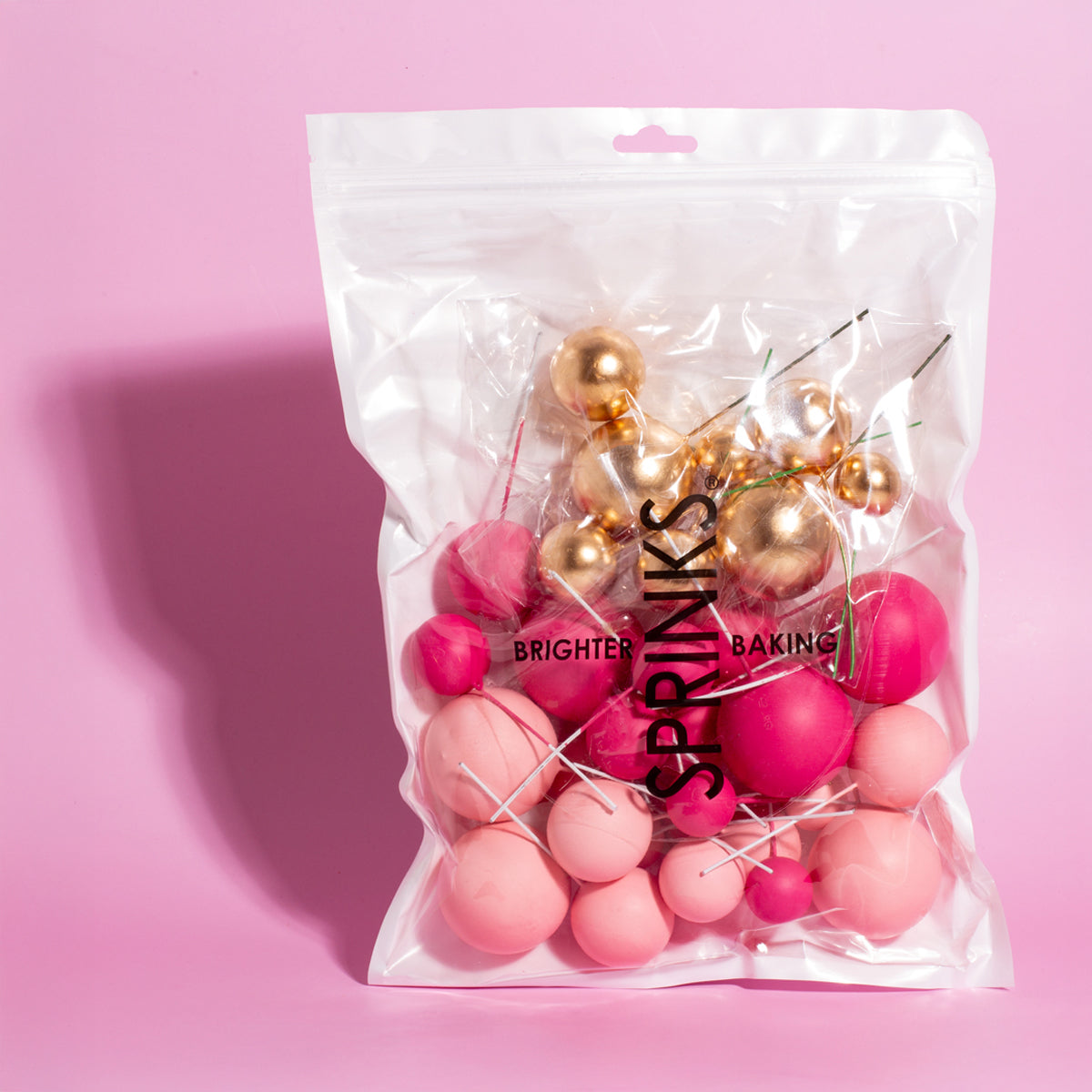 Pretty In Pink Foam Ball Toppers 32 piece