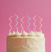 PASTEL RAINBOW 13cm SWIRLY Cake Candles (Pkt 16)