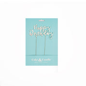 Happy Birthday Cursive Silver Metal Cake Topper