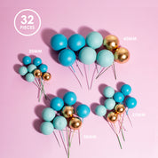 Bold In Blue Foam Ball Toppers 32 piece