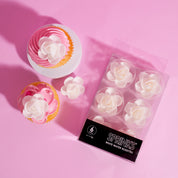 Wafer Decorations White Roses (6 pieces)