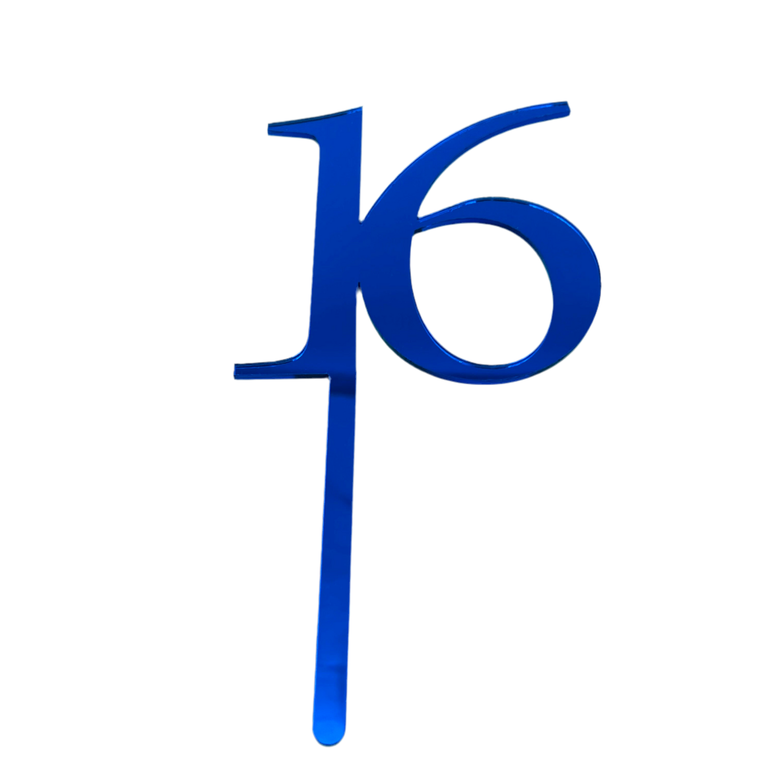 16 ROYAL BLUE TALL MIRROR ACRYLIC CAKE TOPPER