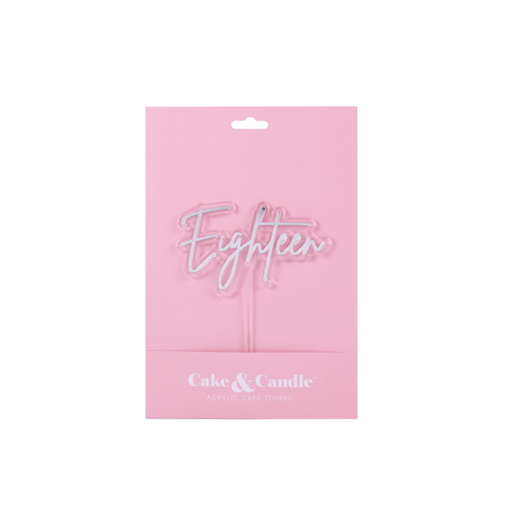 Eighteen Silver + Opaque Layered Cake Topper