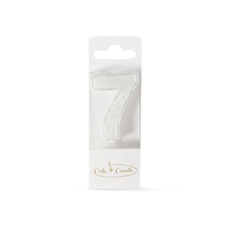 No 7 Mini Glitter White Candle