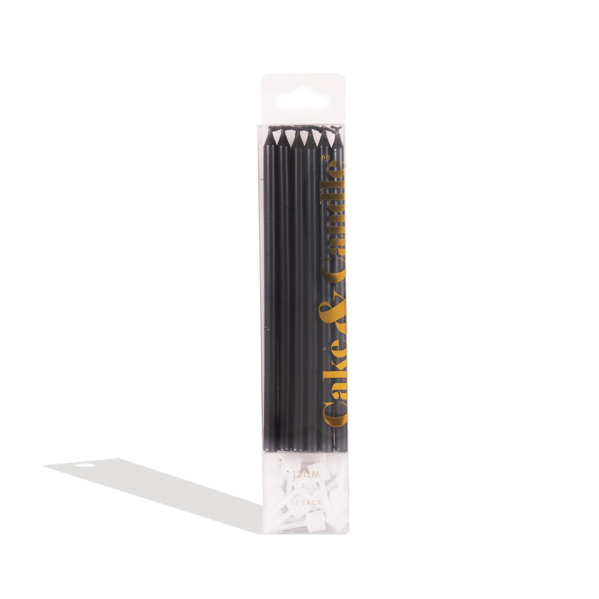 Candles BLACK 12cm pack 12