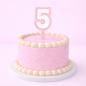 5 Pink+White Layered Acrylic Cake Topper