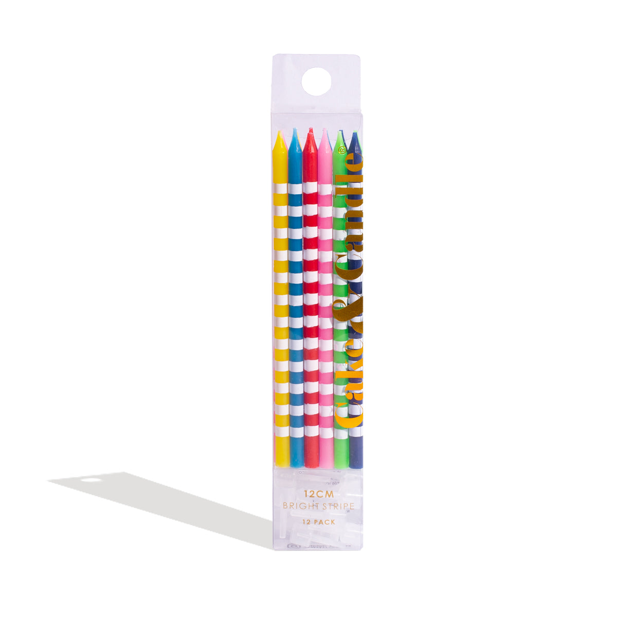 Bright Striped Candle 12 Pack