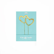 Gold Double Hearts Metal Cake Topper