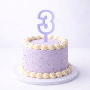 3 Lavender+White Layered Acrylic Cake Topper