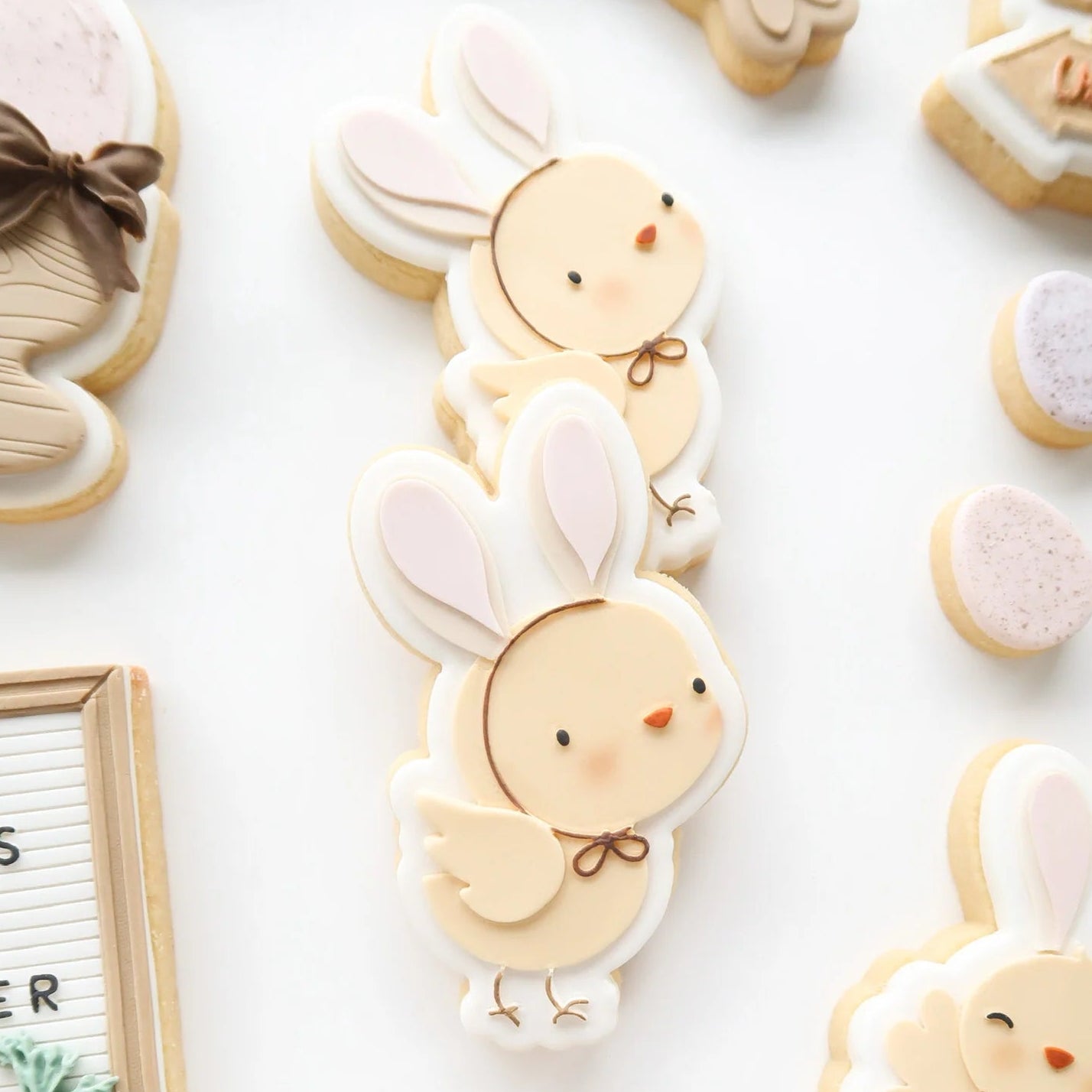 Easter Chick in Bunny Ears Debosser + Cutter Set