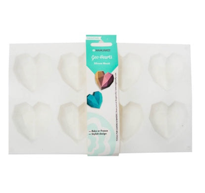 8 3D Geo Mini Heart Silicone Mould