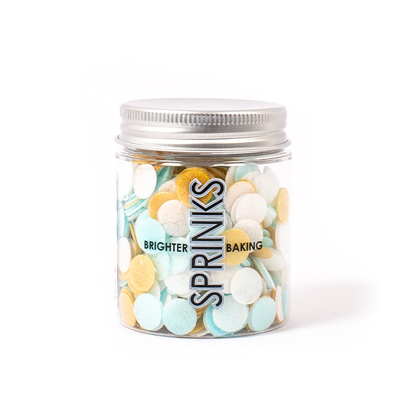 Wafer Decorations BLUE, WHITE & GOLD (9g)