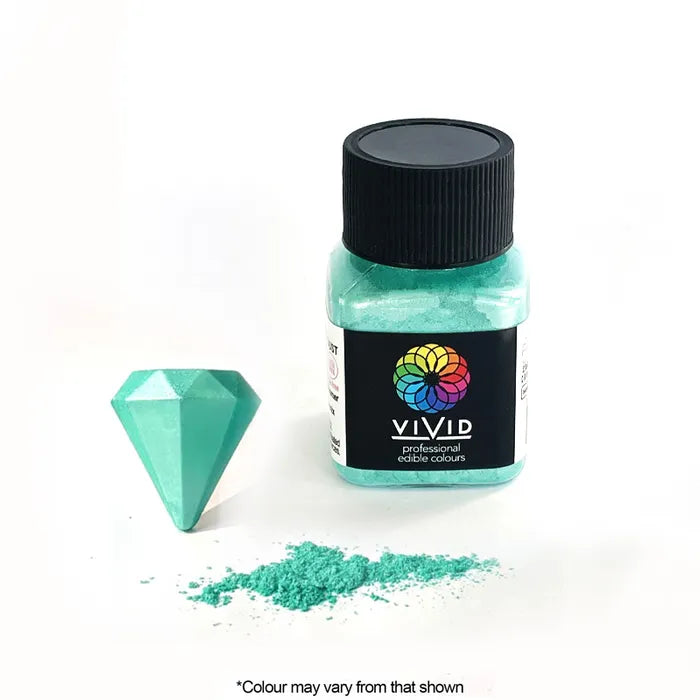 VIVID AQUA SHIMMER EDIBLE METALLIC DUST 10G