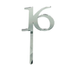 16 SILVER TALL MIRROR ACRYLIC CAKE TOPPER