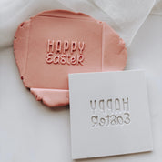 Happy Easter Font Plate Cookie Stamp
