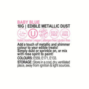 Baby Blue Edible Metallic Dust 10g