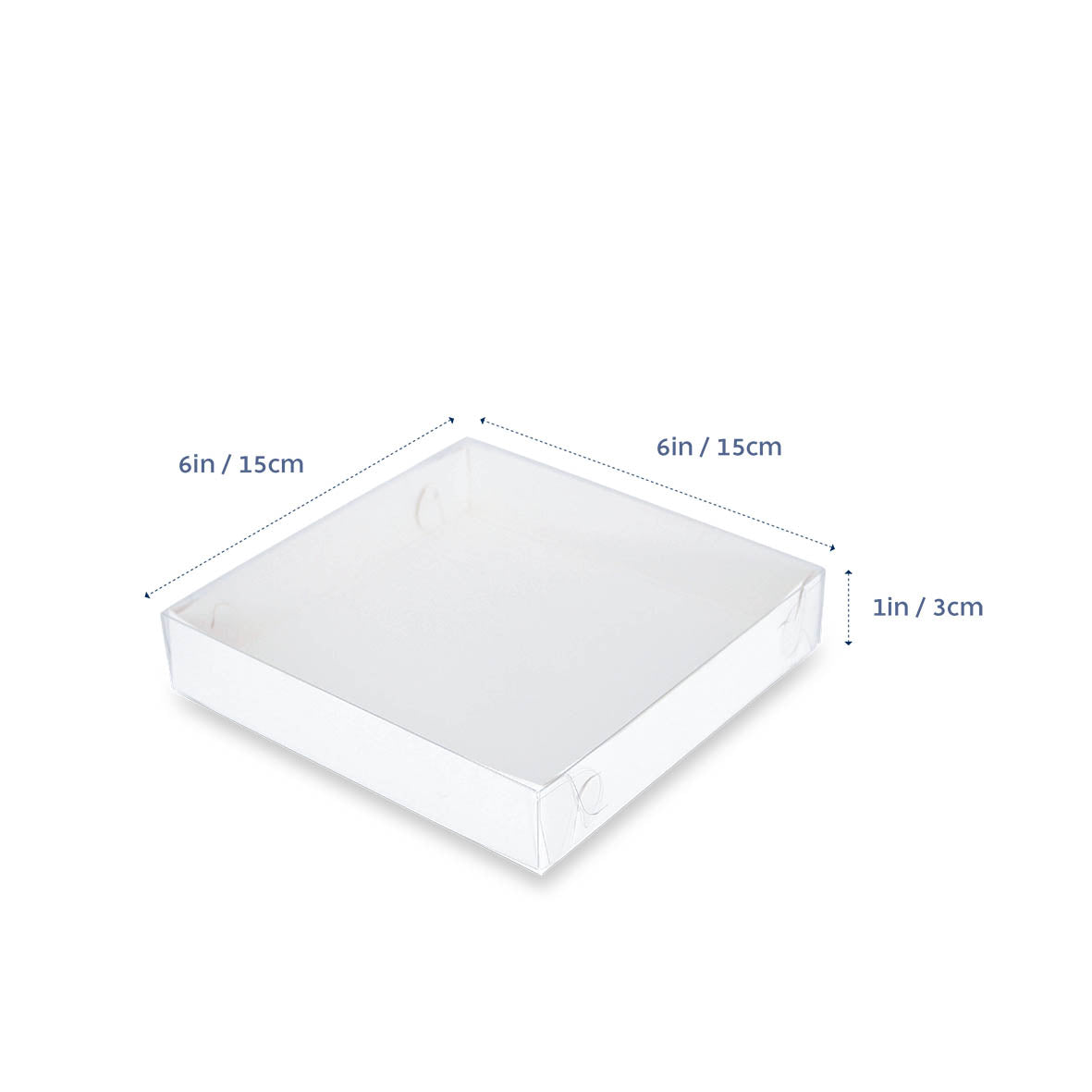 Biscuit Box with Clear Lid - 15.5cmx15.5cmx3cm