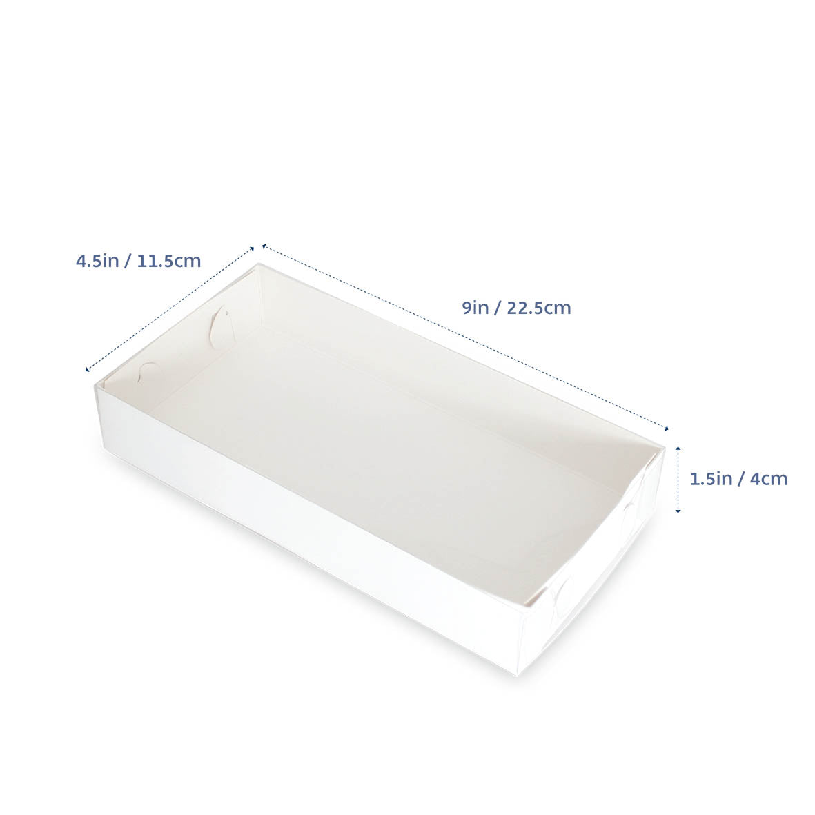Biscuit Box with Clear Lid - 22.5cmx11.5cmx4cm