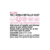 Blush Edible Metallic Dust 10g