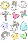 RAINBOW LOVE - 15 PCE WAFER PAPER CUPCAKE TOPPERS