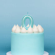 Blue Metallic Balloon Candle No 0