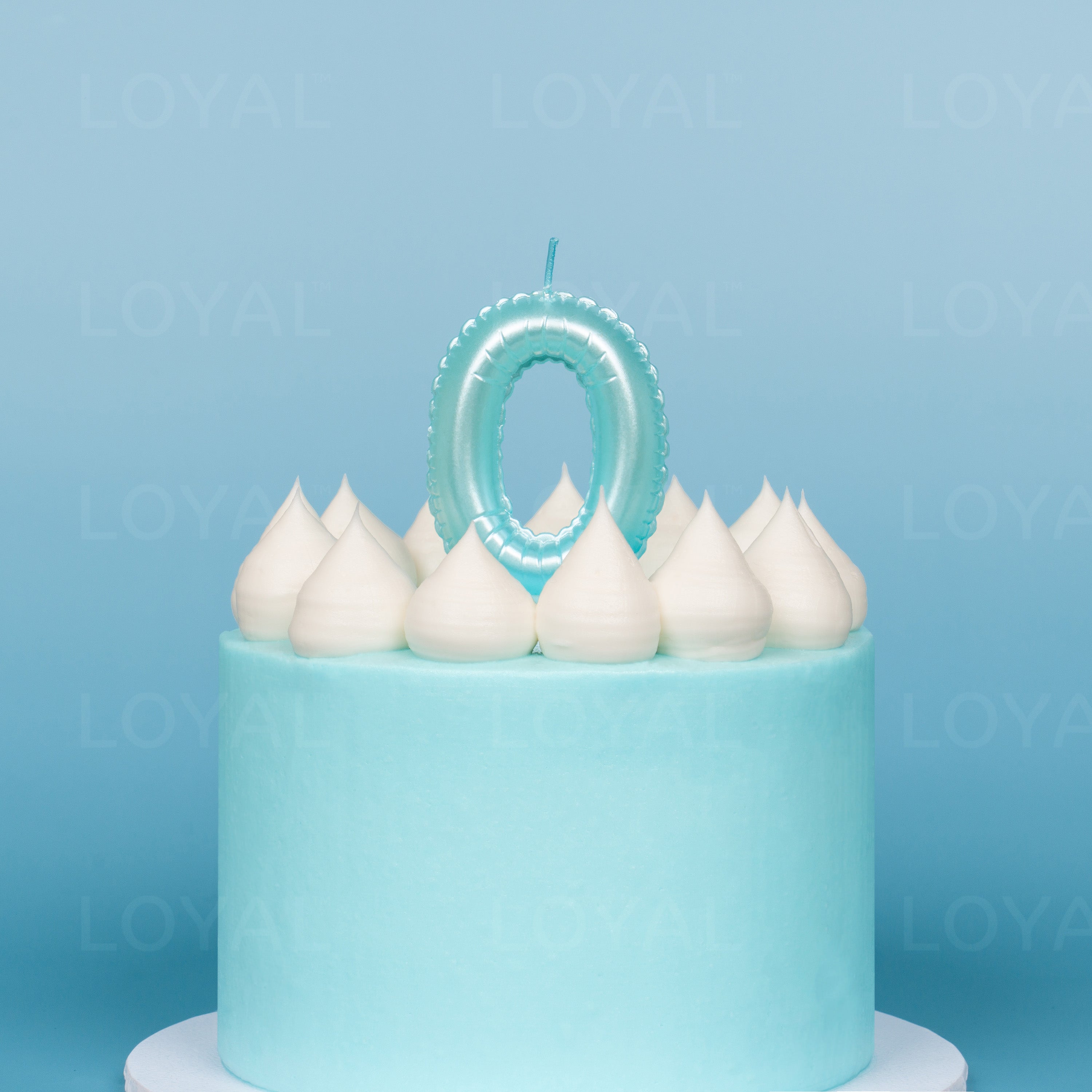 Blue Metallic Balloon Candle No 0